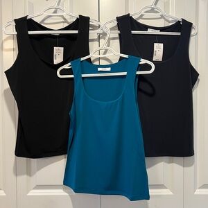 Women's Sleeveless Tops - Black, Navy, and Turquoise